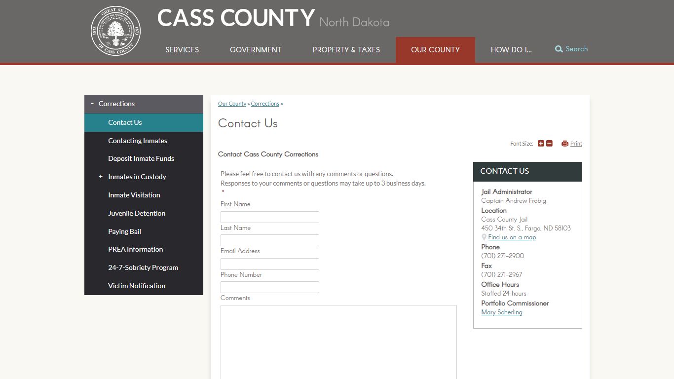 Contact Us | Cass County, ND
